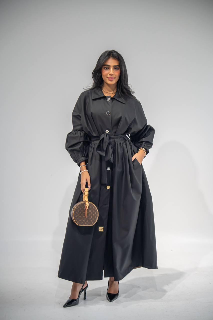 Black practical trench coat-free size