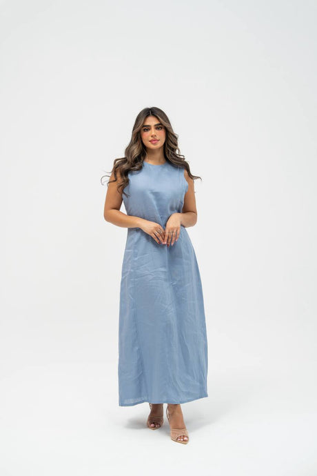 Linen dress in sky blue