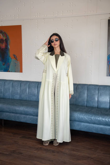 Butter yellow abaya
