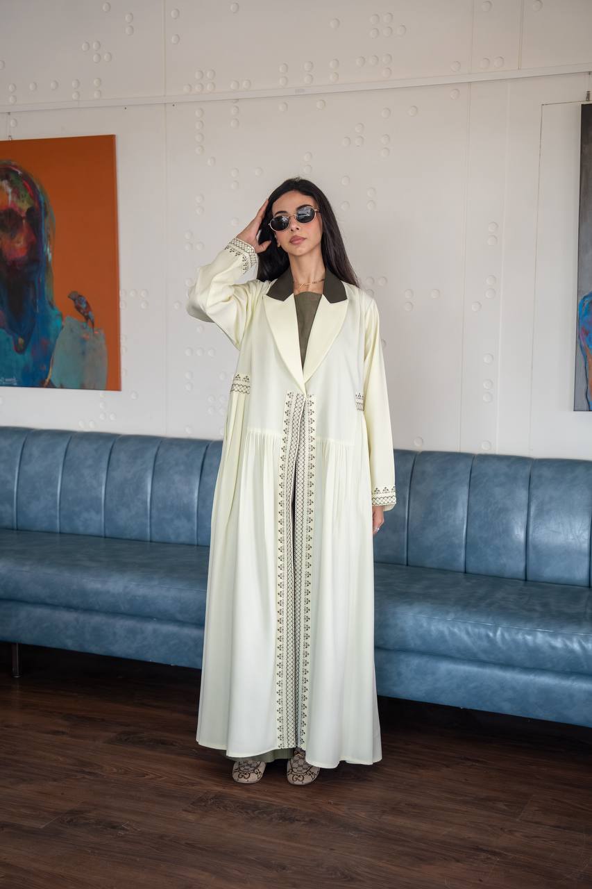 Butter yellow abaya