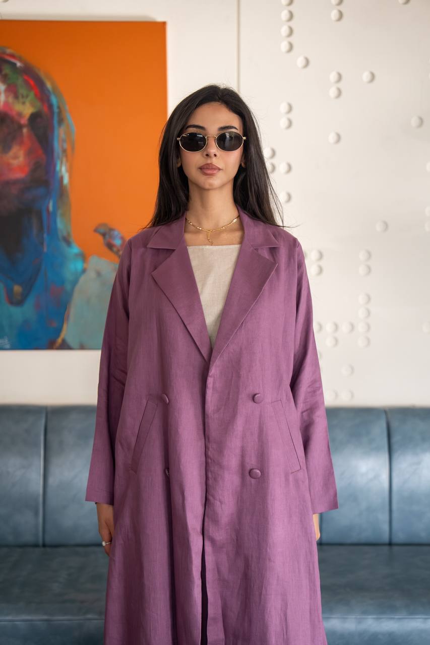 Purple Linen Abaya