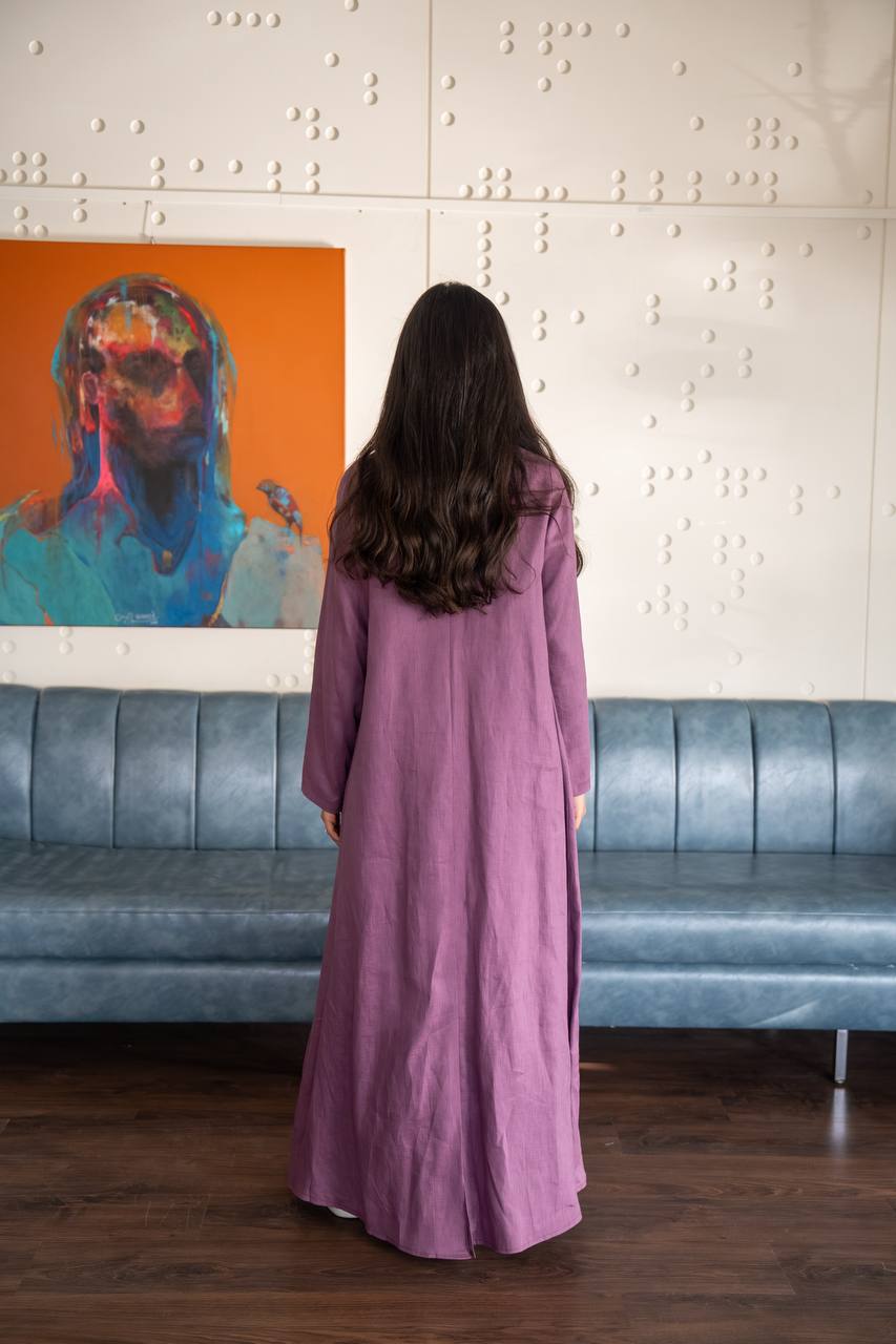 Purple Linen Abaya