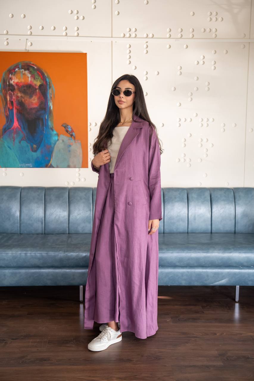Purple Linen Abaya