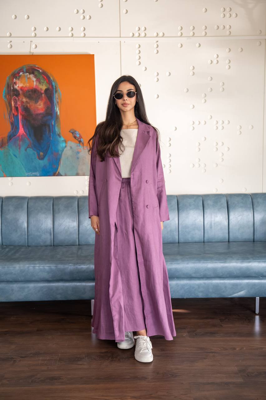 Purple Linen Abaya