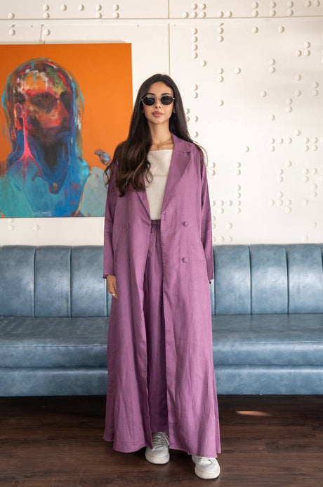 Purple Linen Abaya