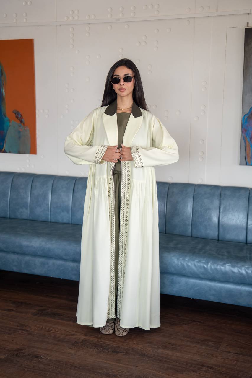 Butter yellow abaya