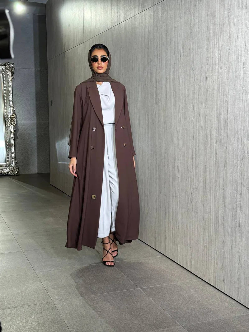 Crepe Abaya in Brown C:6524 Brown