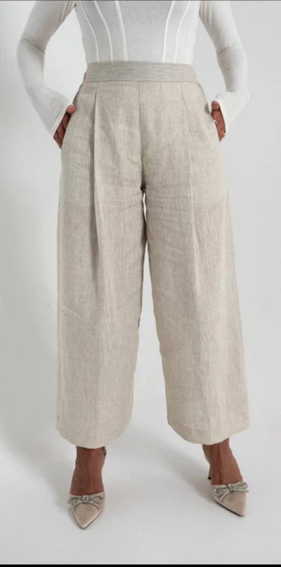 PANTS LINEN BEIGE C:PL1553-Beige