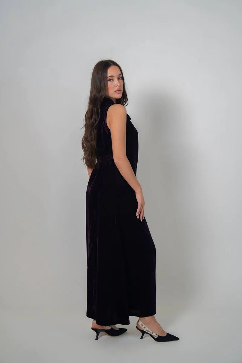 Purple velvet dress. C:222