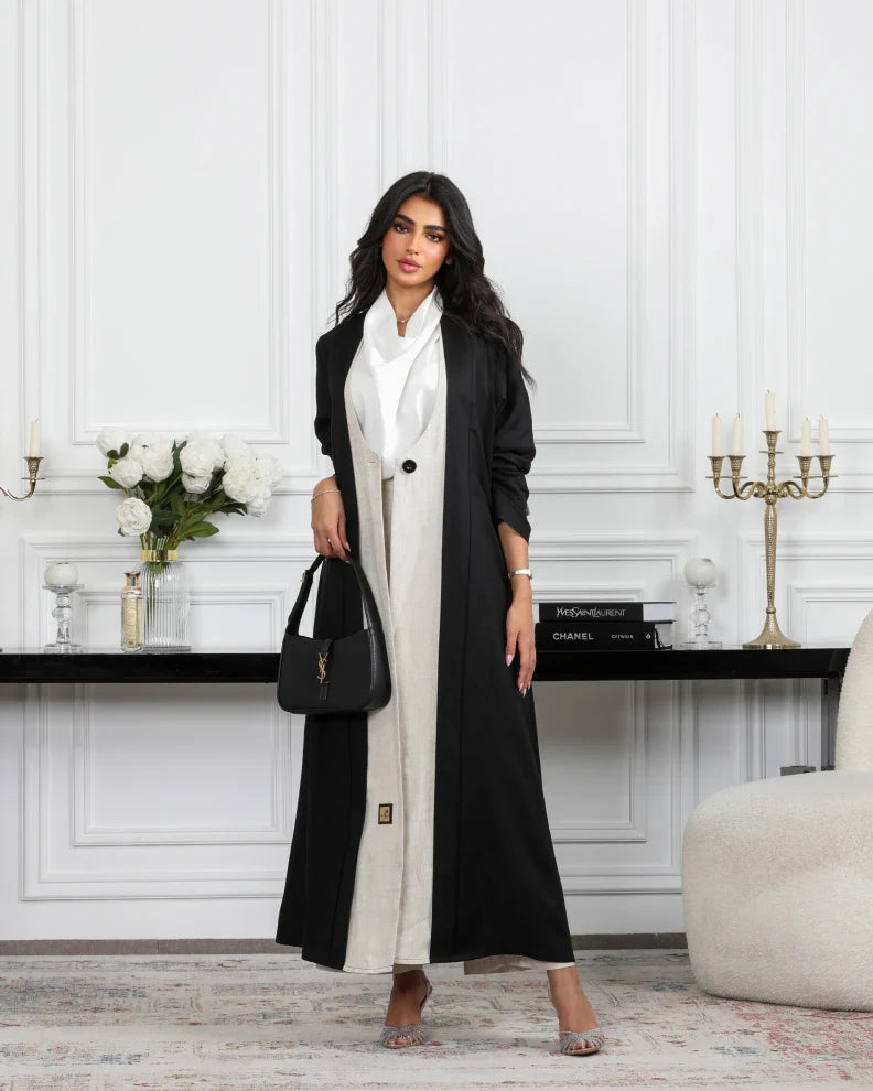 BLAIZER LINEN BLACK C:6489BLACK