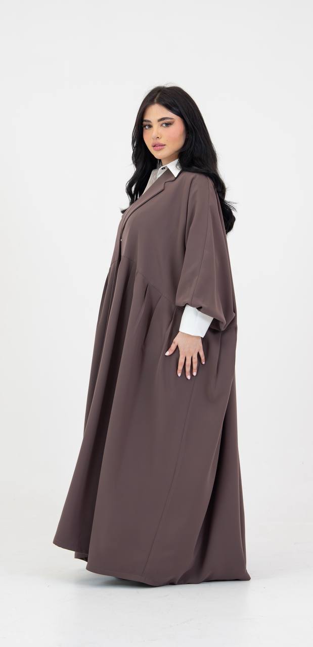 crepe abaya in brown