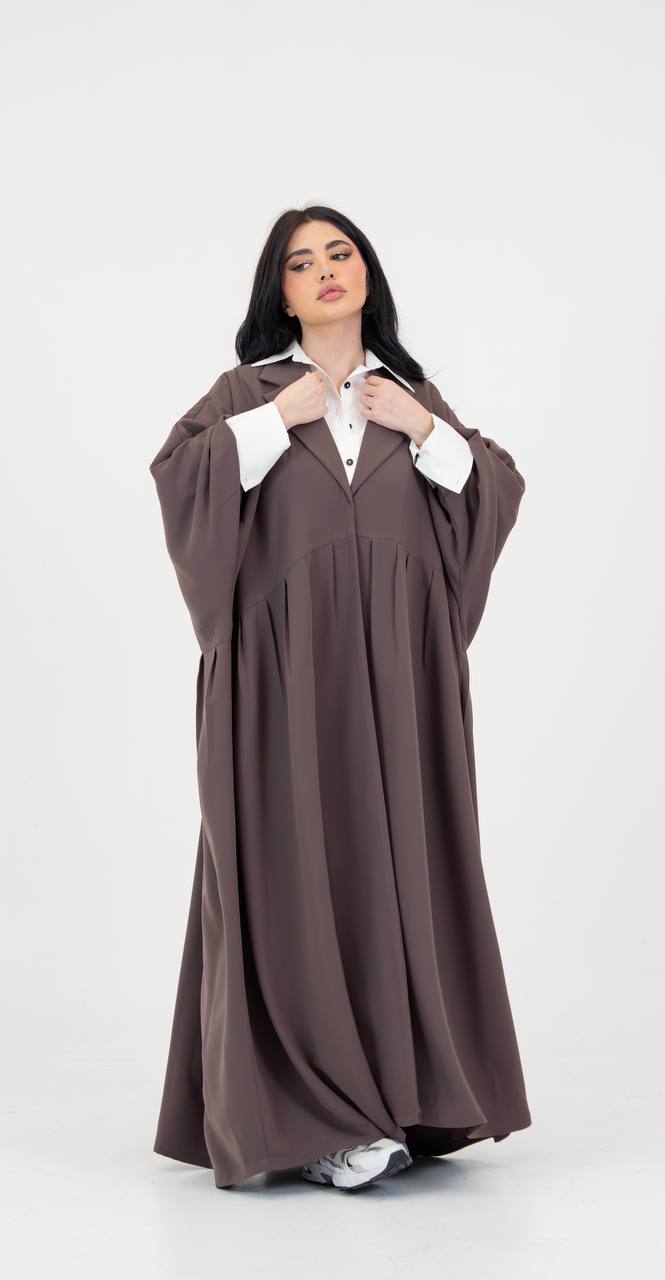 crepe abaya in brown