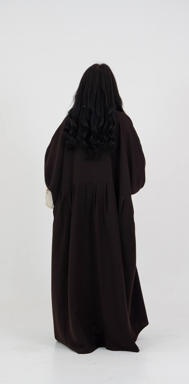 Dark brown crepe abaya