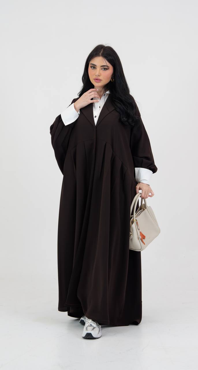 Dark brown crepe abaya