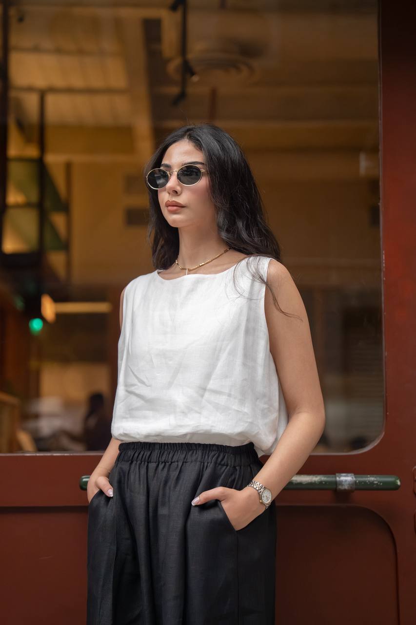 Linen blouse and pants set