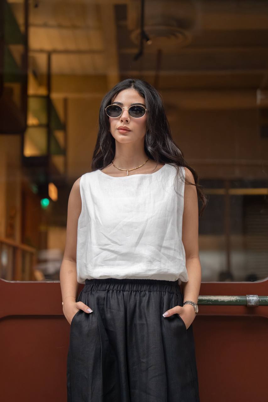 Linen blouse and pants set