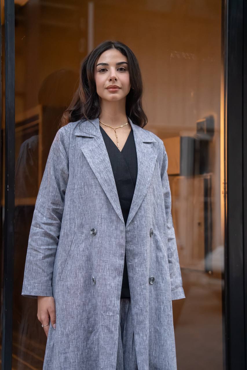 Gray linen blazer
