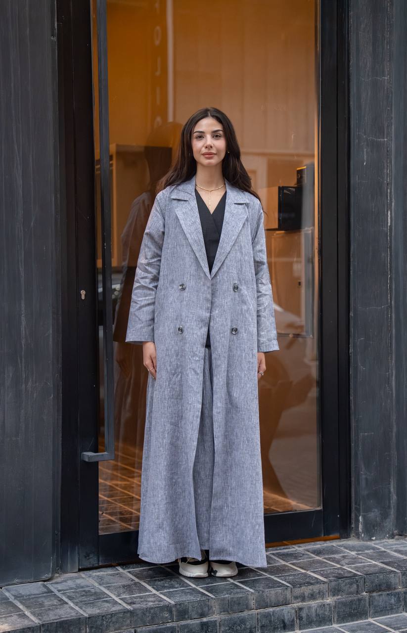 Gray linen blazer