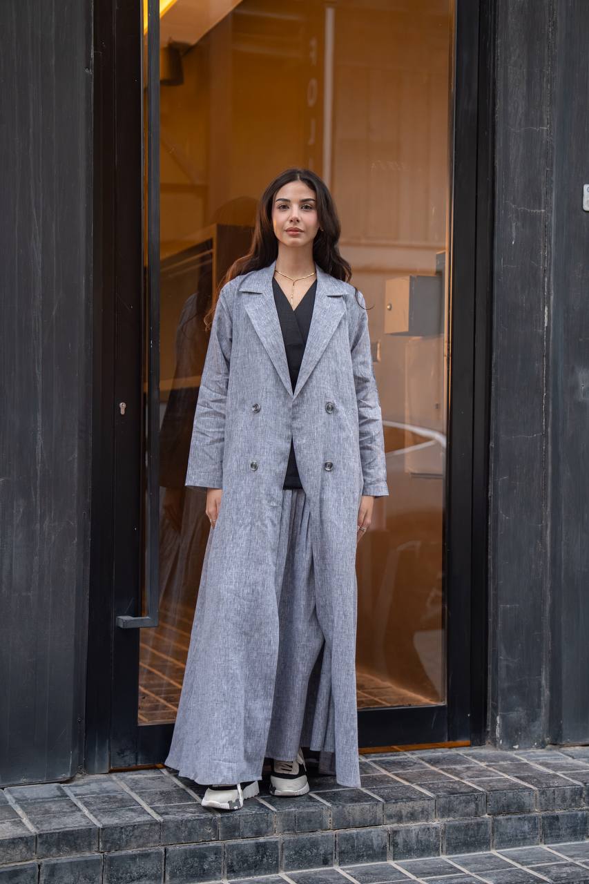 Gray linen blazer