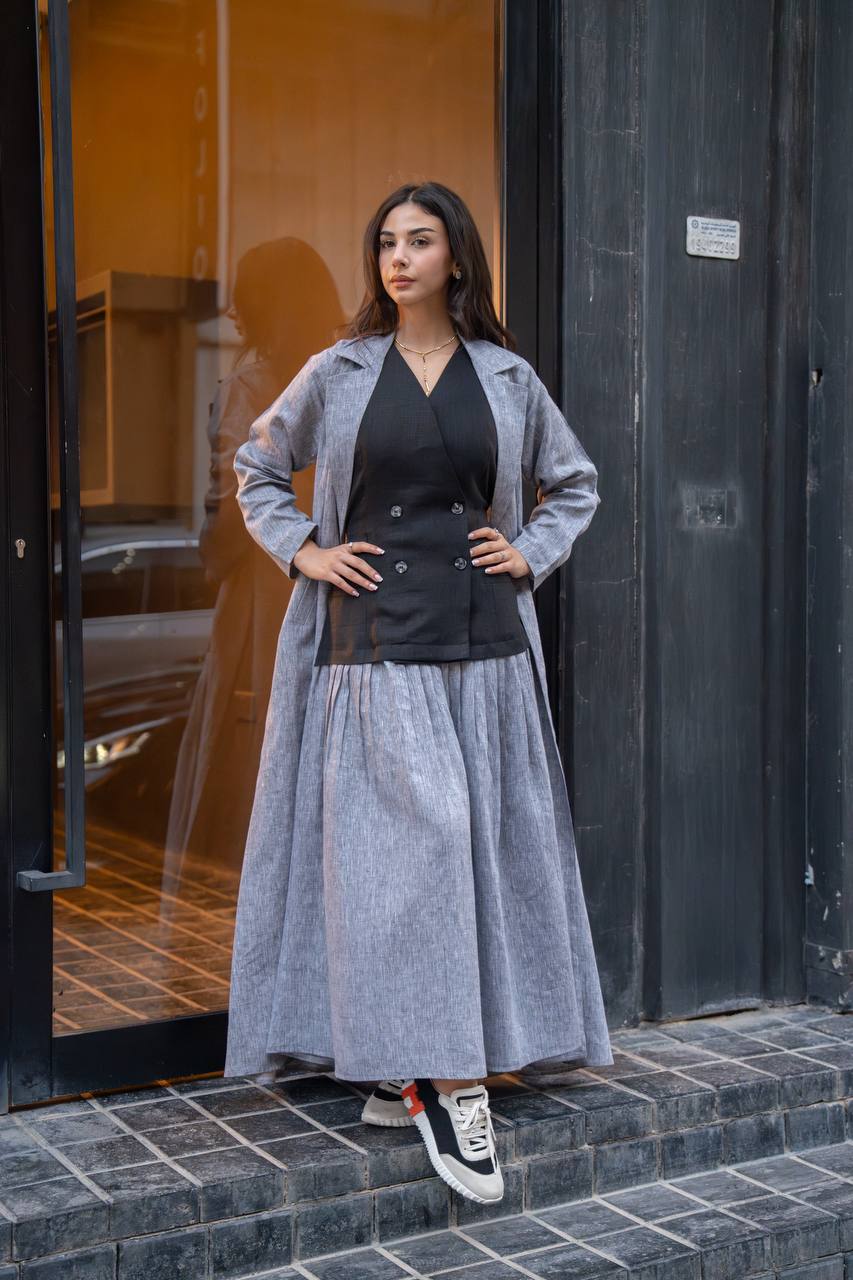 Gray linen blazer
