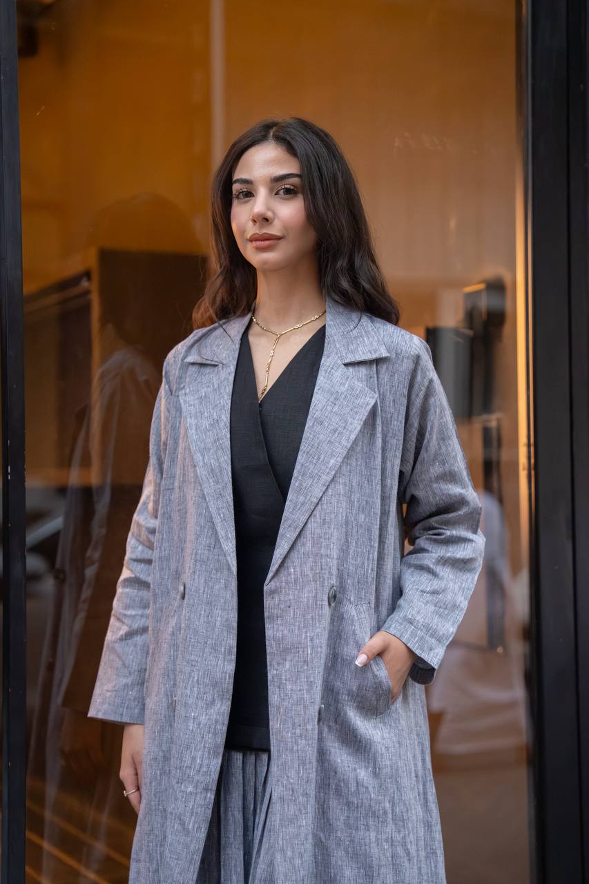 Gray linen blazer