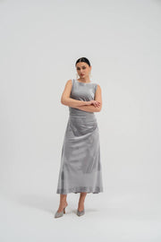 gray velvet dres