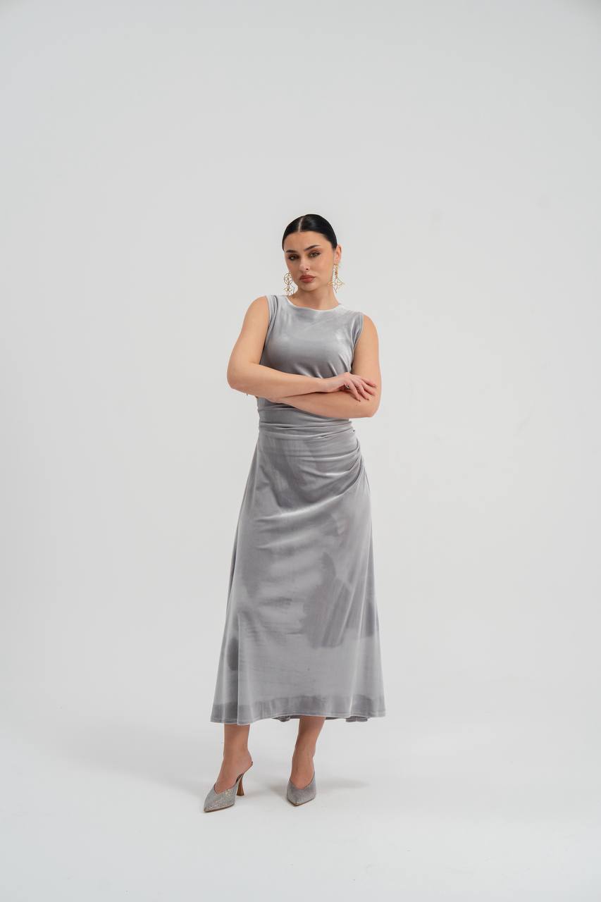 gray velvet dres