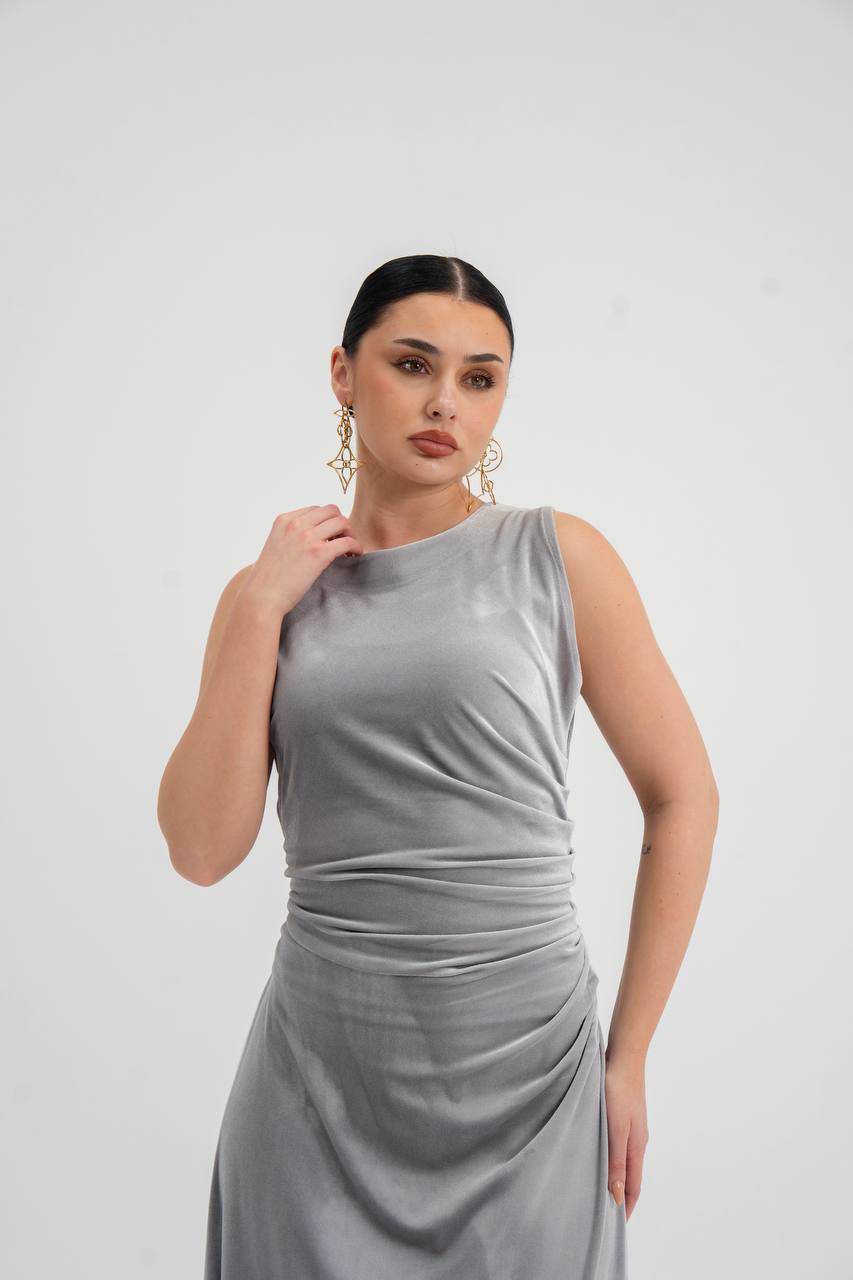 gray velvet dres