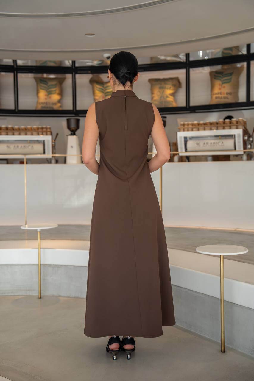 Brown crepe dress