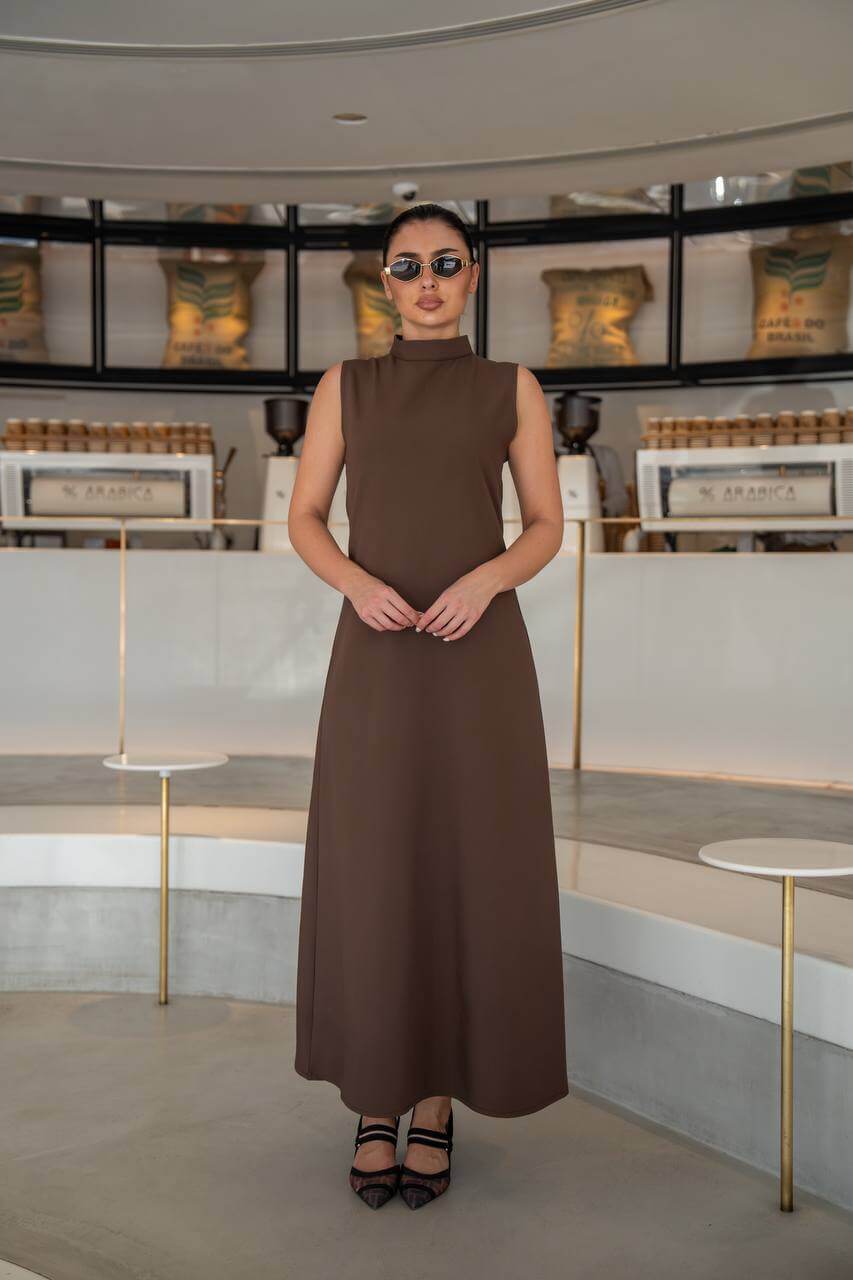 Brown crepe dress