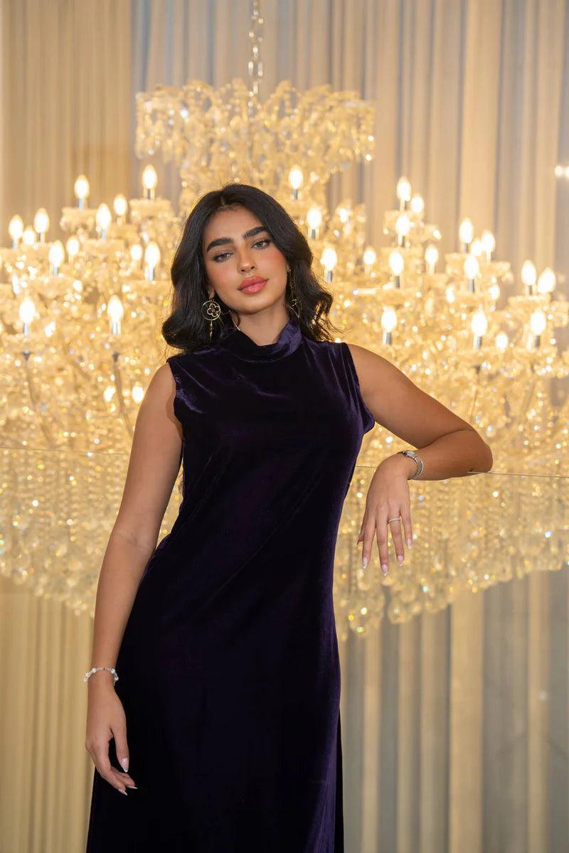 Purple velvet dress. C:221