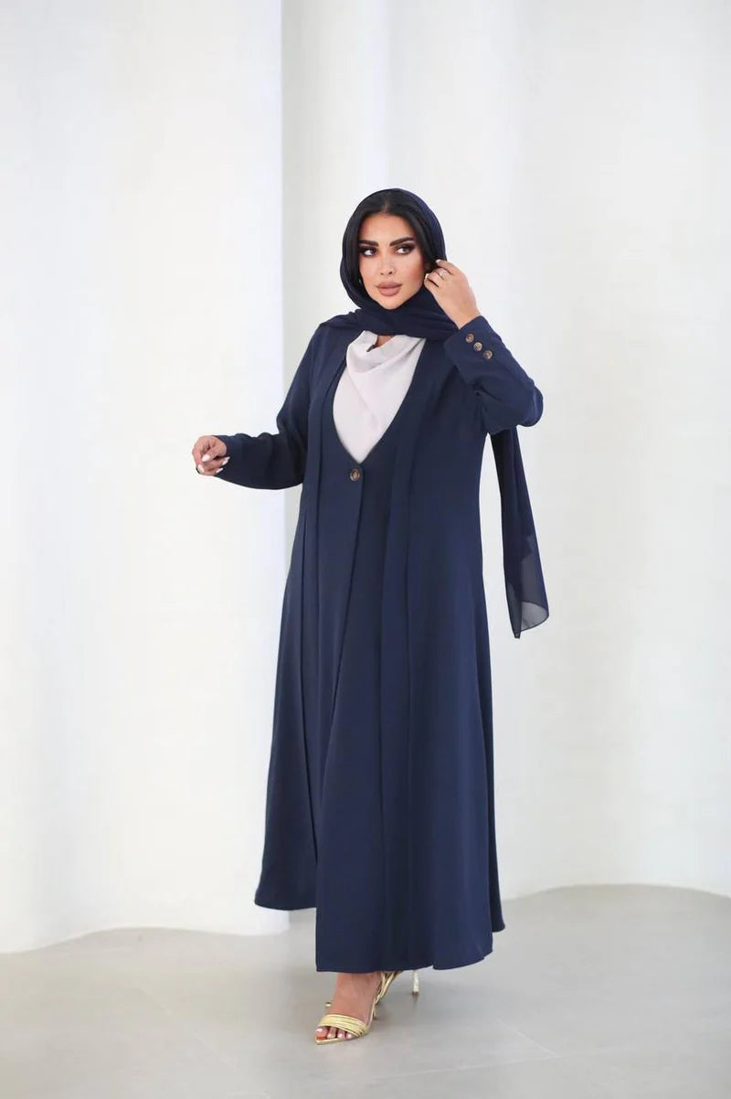 Abaya Blazer Crepe C:6489 Blue