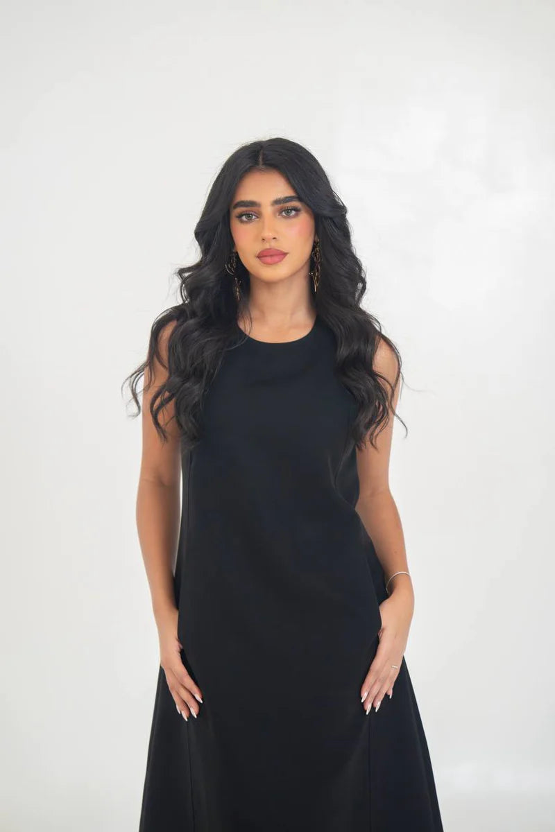 black crepe dress. C:197 Black