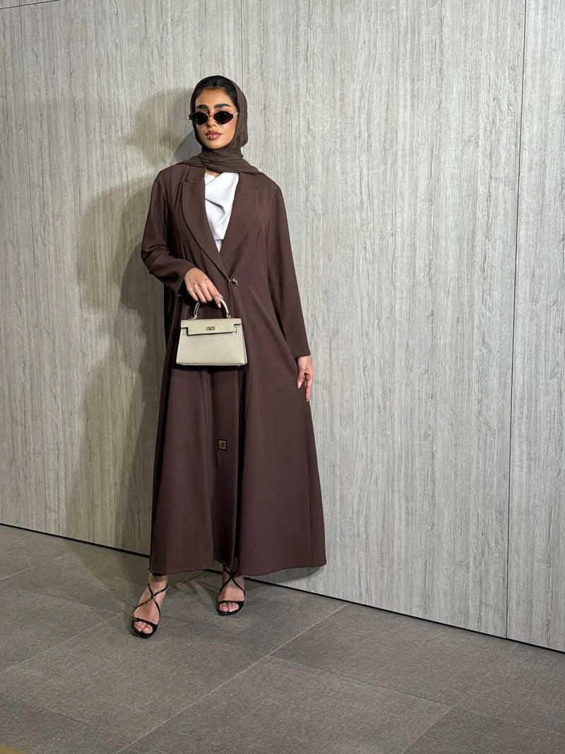 Crepe Abaya in Brown C:6524 Brown