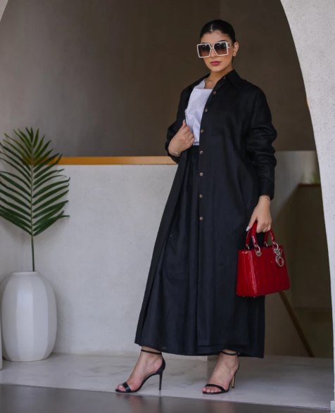 BLAZER LINEN C:6457 BLACK