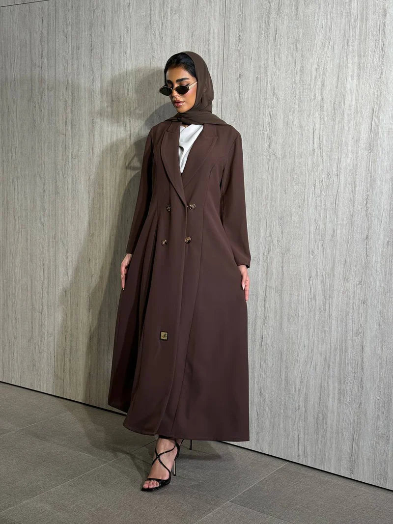 Crepe Abaya in Brown C:6524 Brown