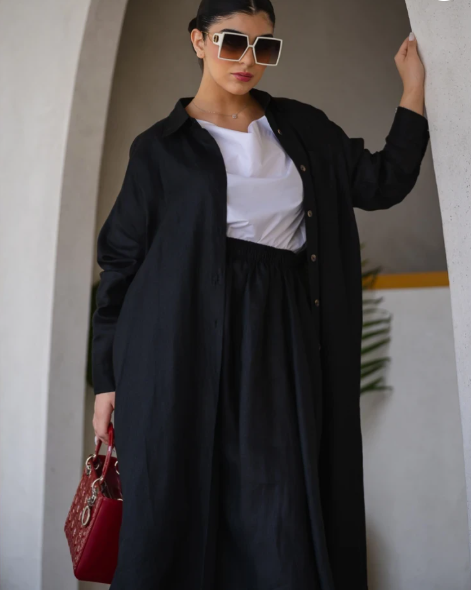 BLAZER LINEN C:6457 BLACK