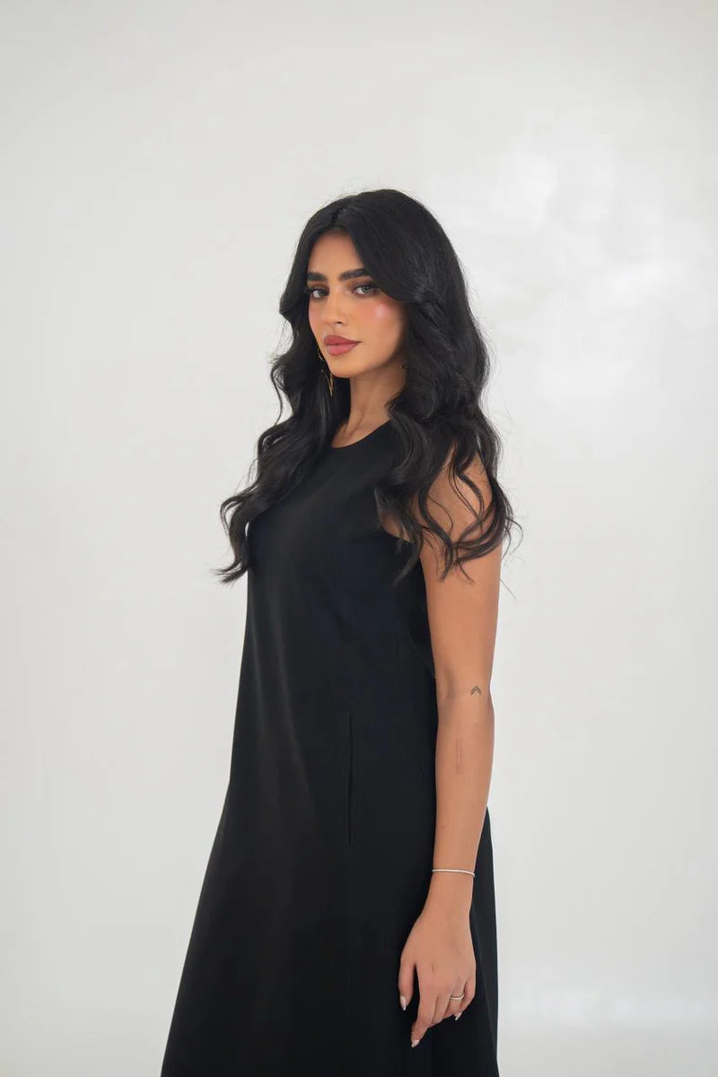 black crepe dress. C:197 Black