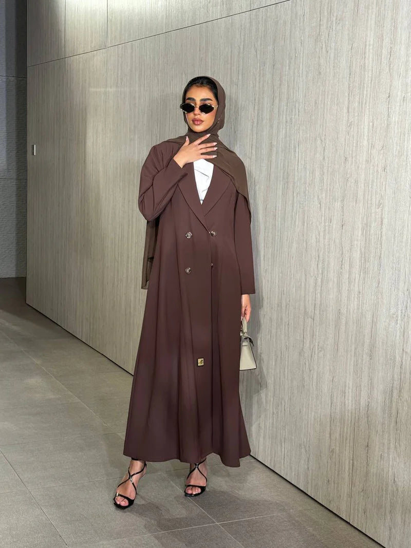 Crepe Abaya in Brown C:6524 Brown