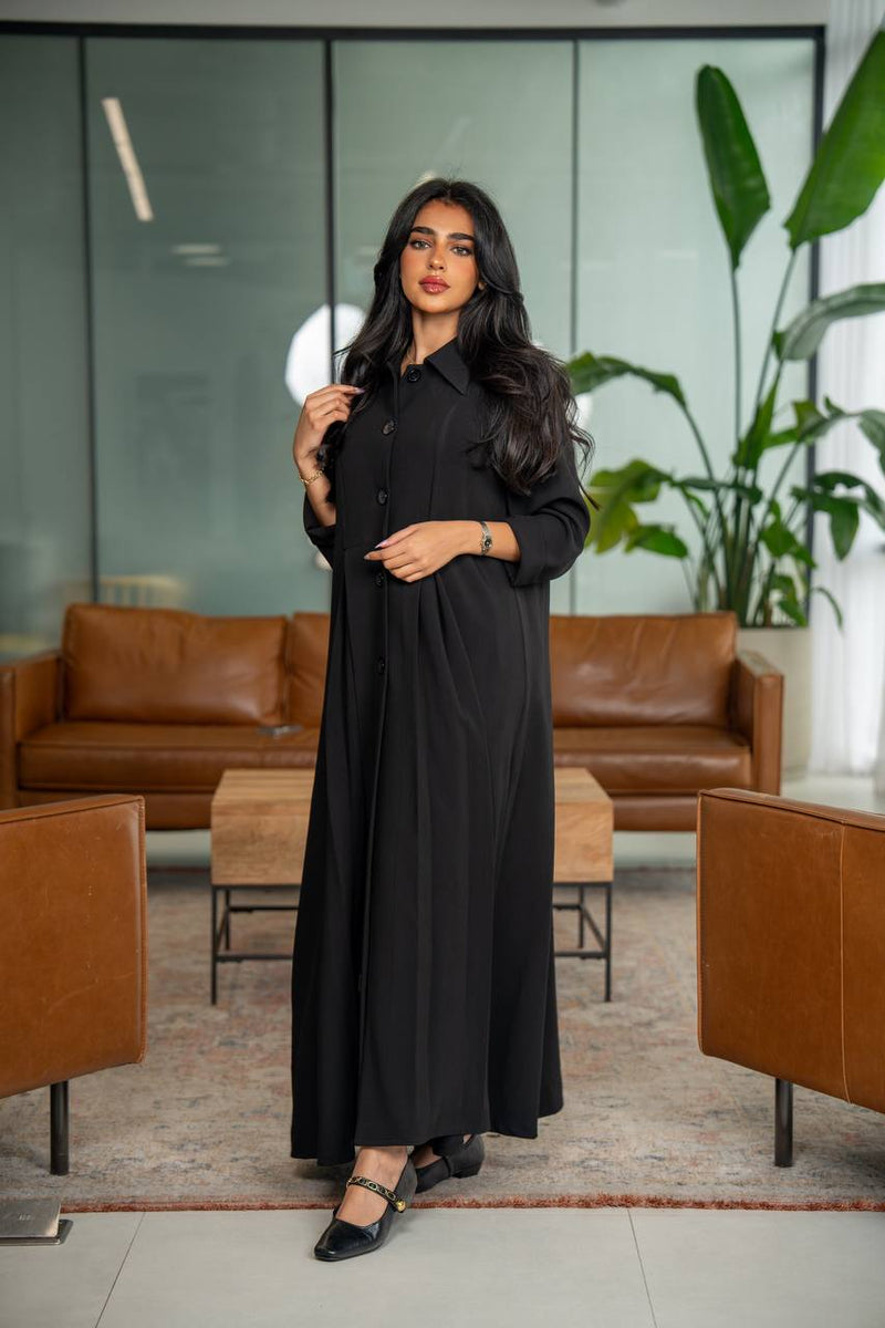 Black crepe abaya C:6625