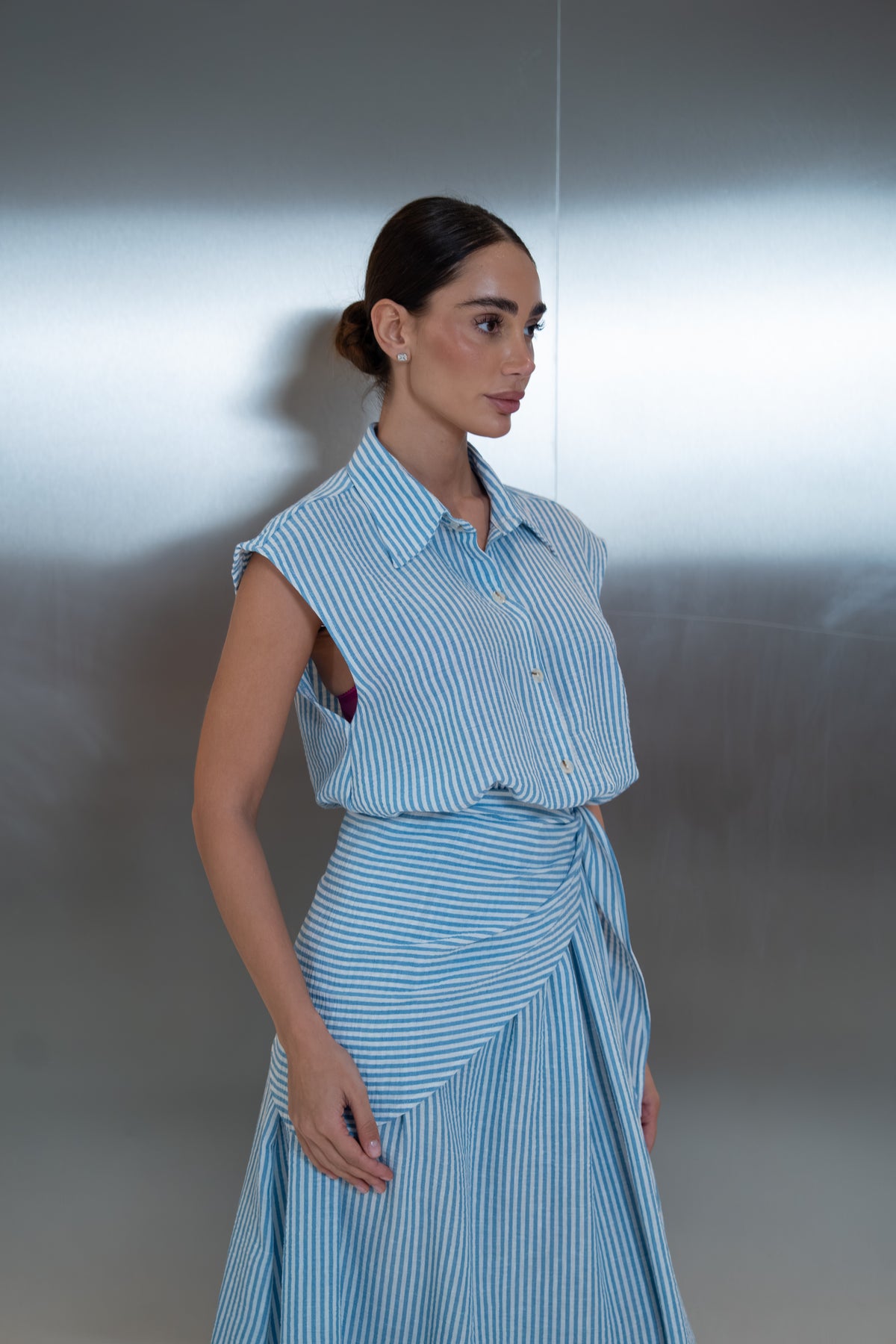 Blue Striped Dress -2041