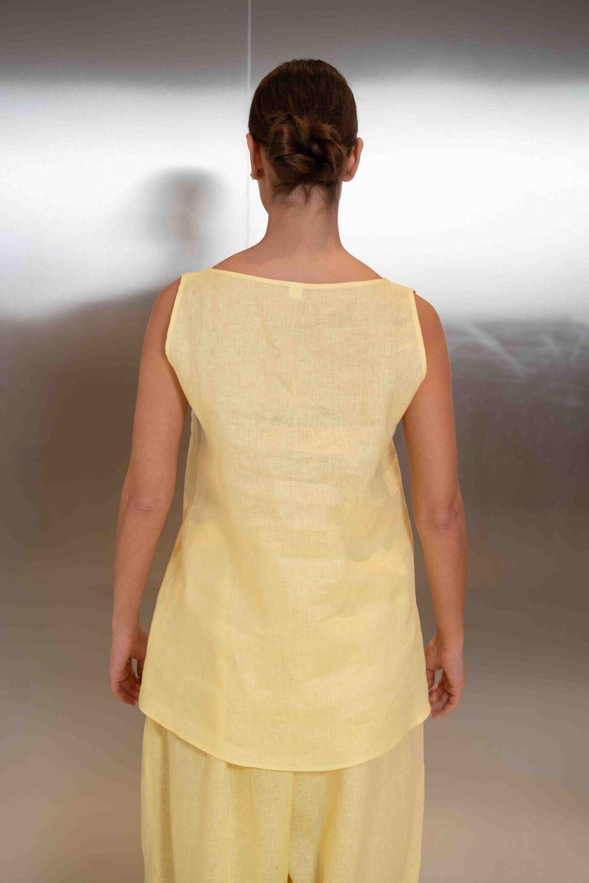Yellow Linen Blouse & Pants Set – 2053