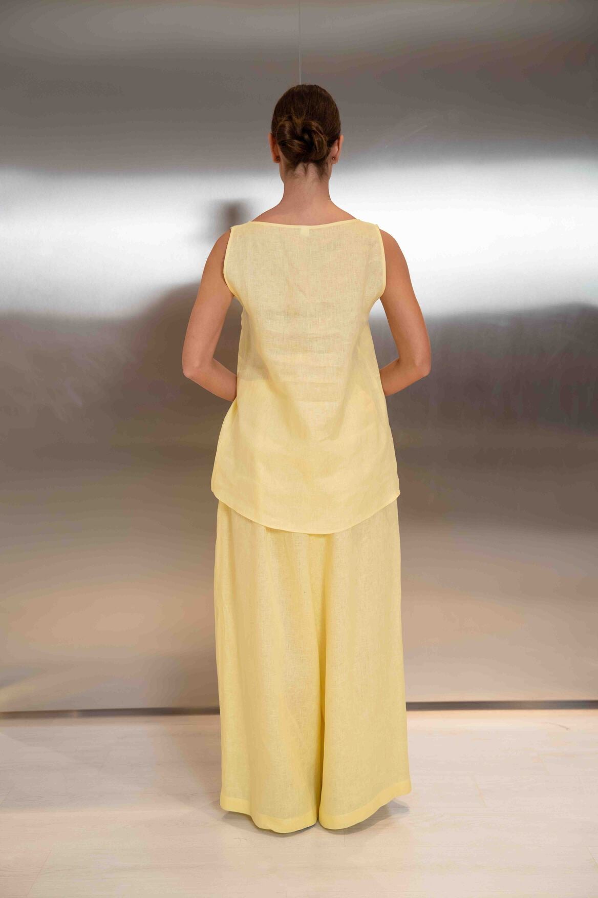 Yellow Linen Blouse & Pants Set – 2053