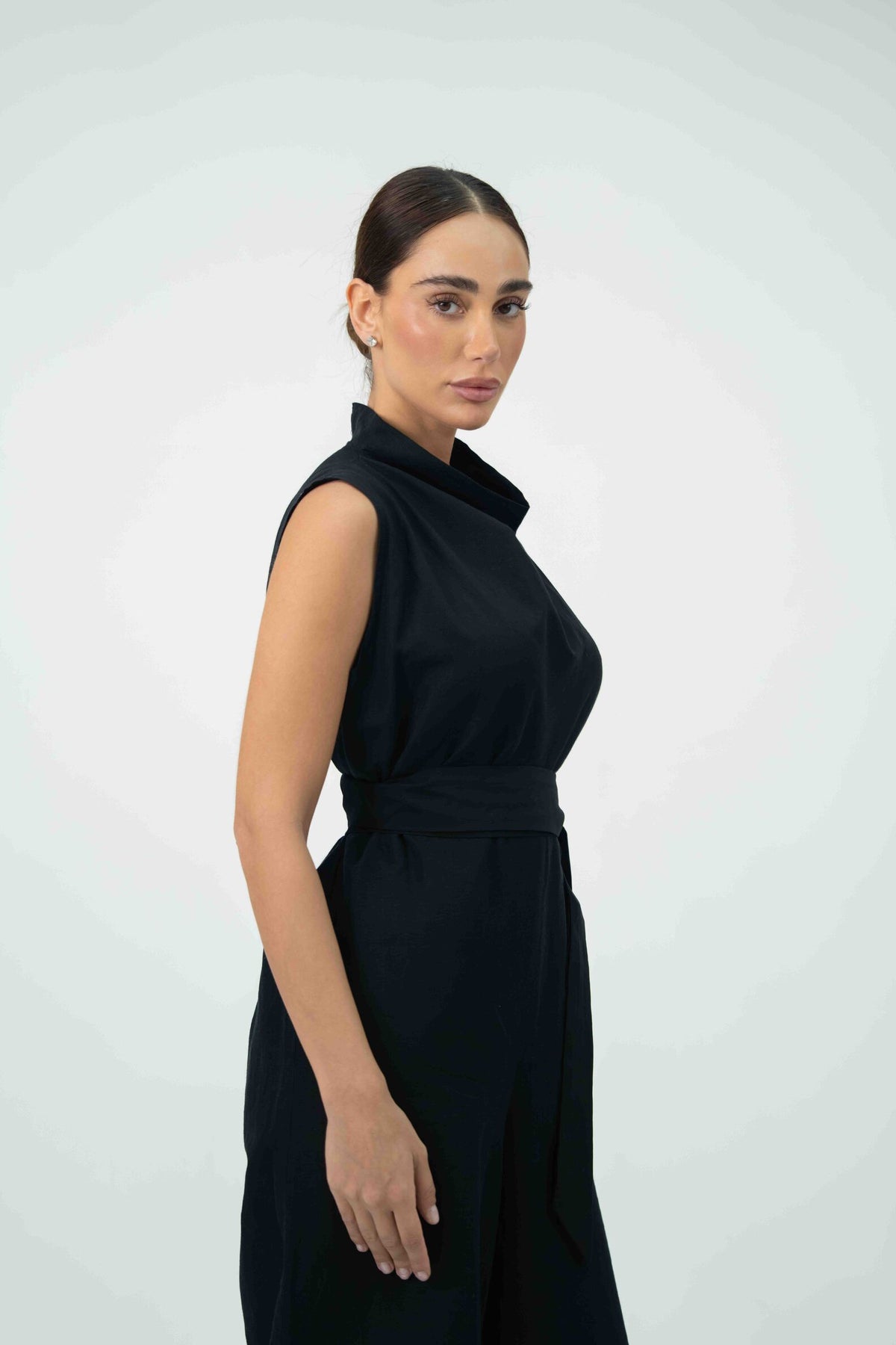 Black Linen jumpsuit– 2056