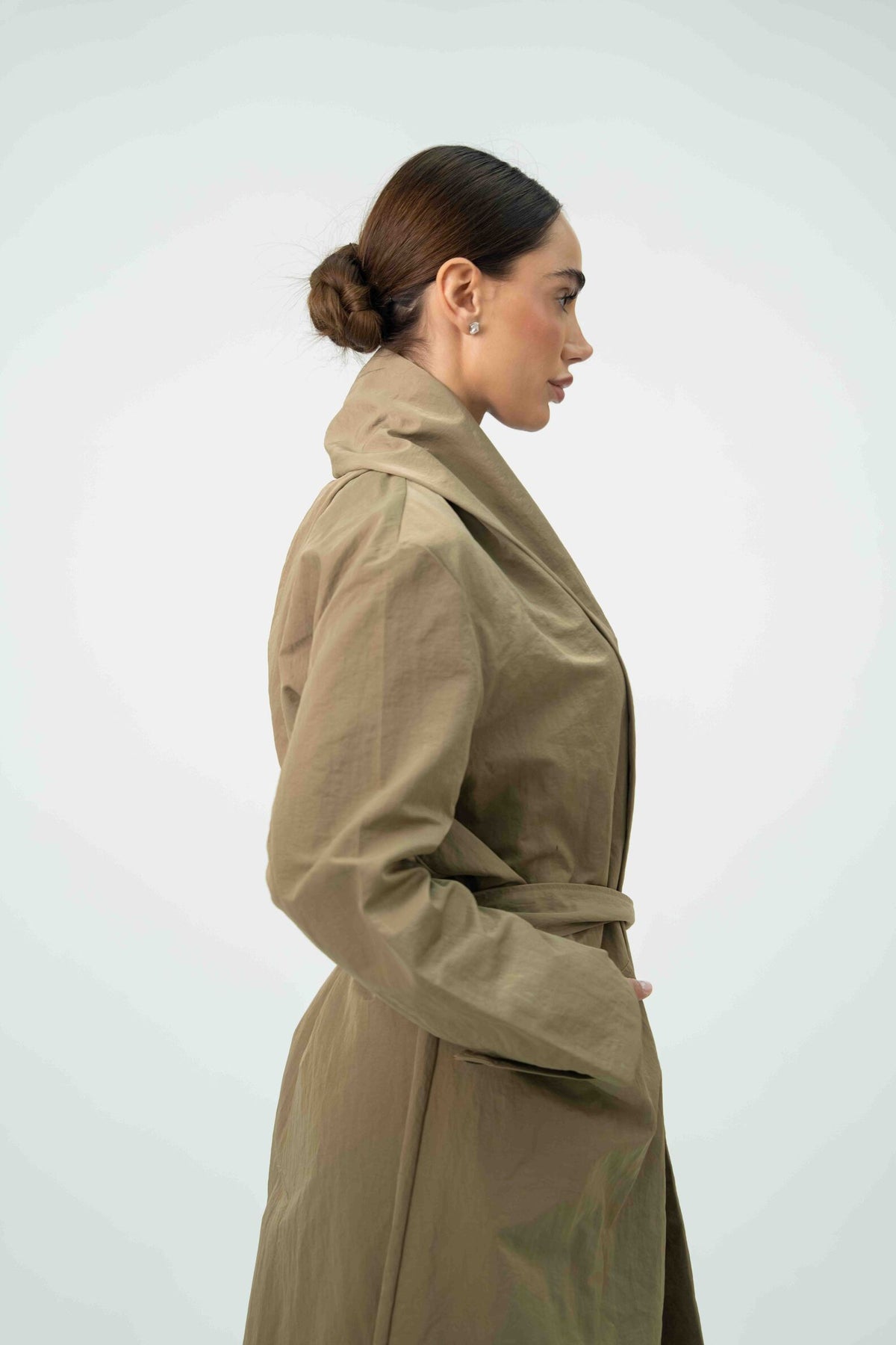 Beige Trench Coat Abaya – 2060