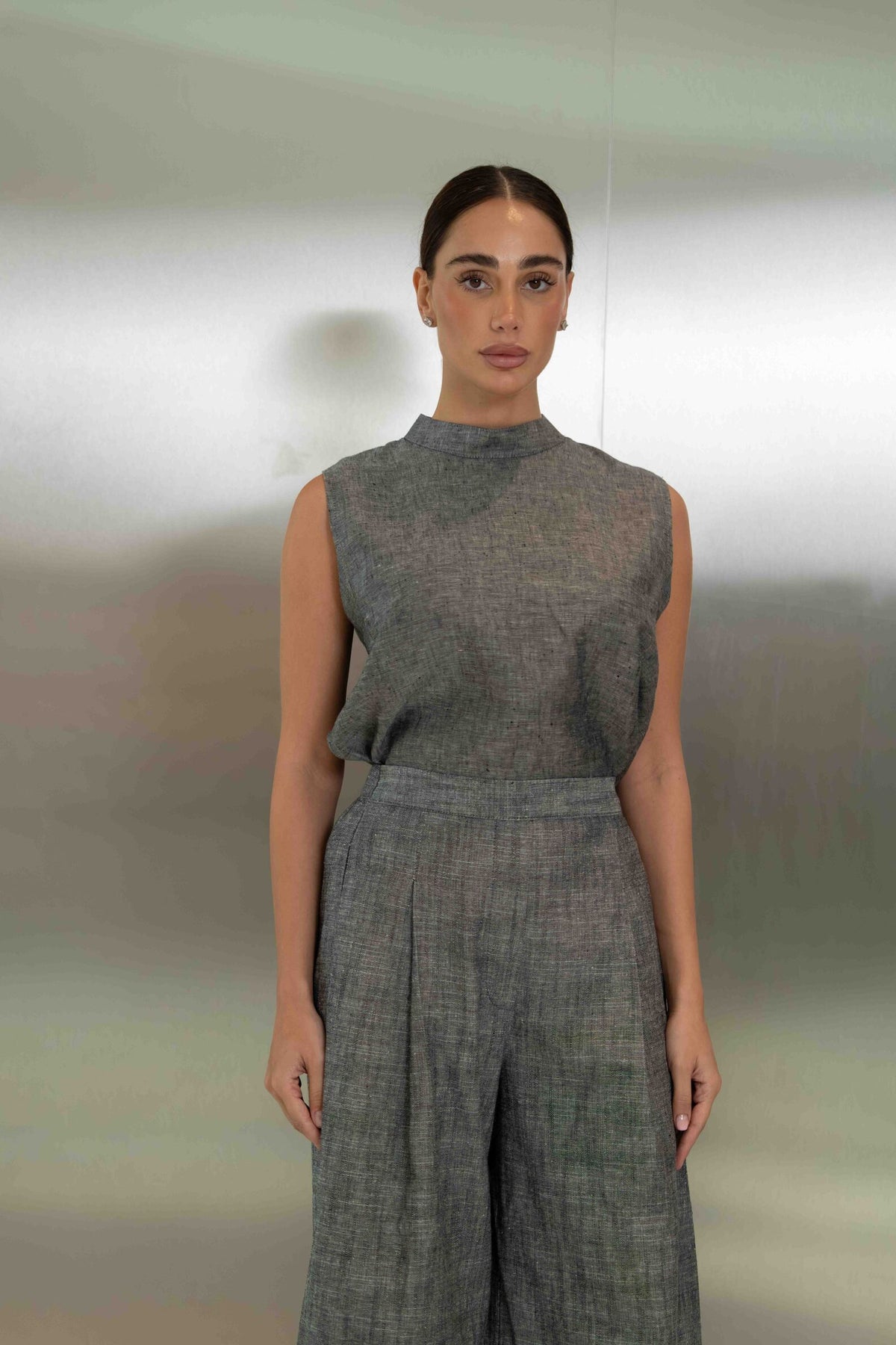 Grey Linen Set – 2057