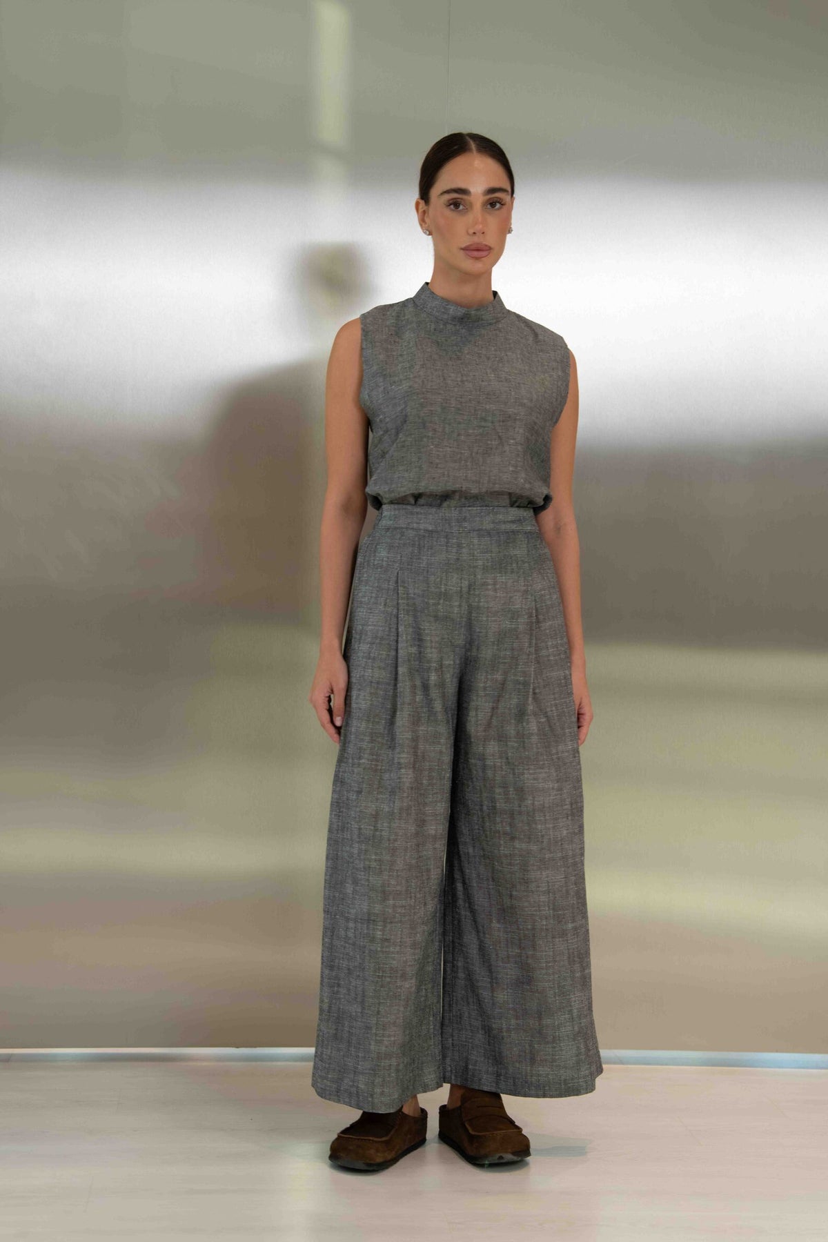 Grey Linen Set – 2057