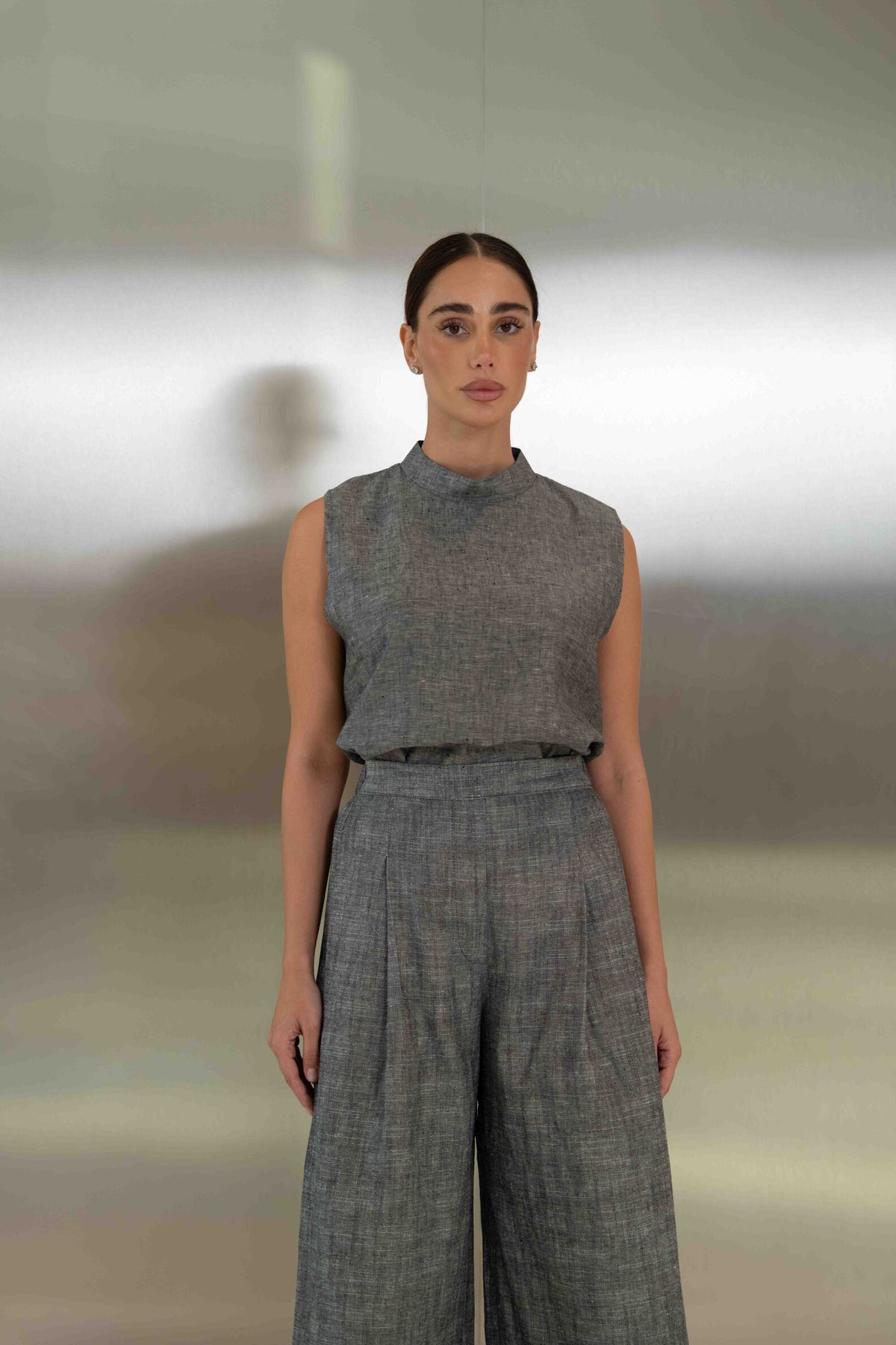 Grey Linen Set – 2057