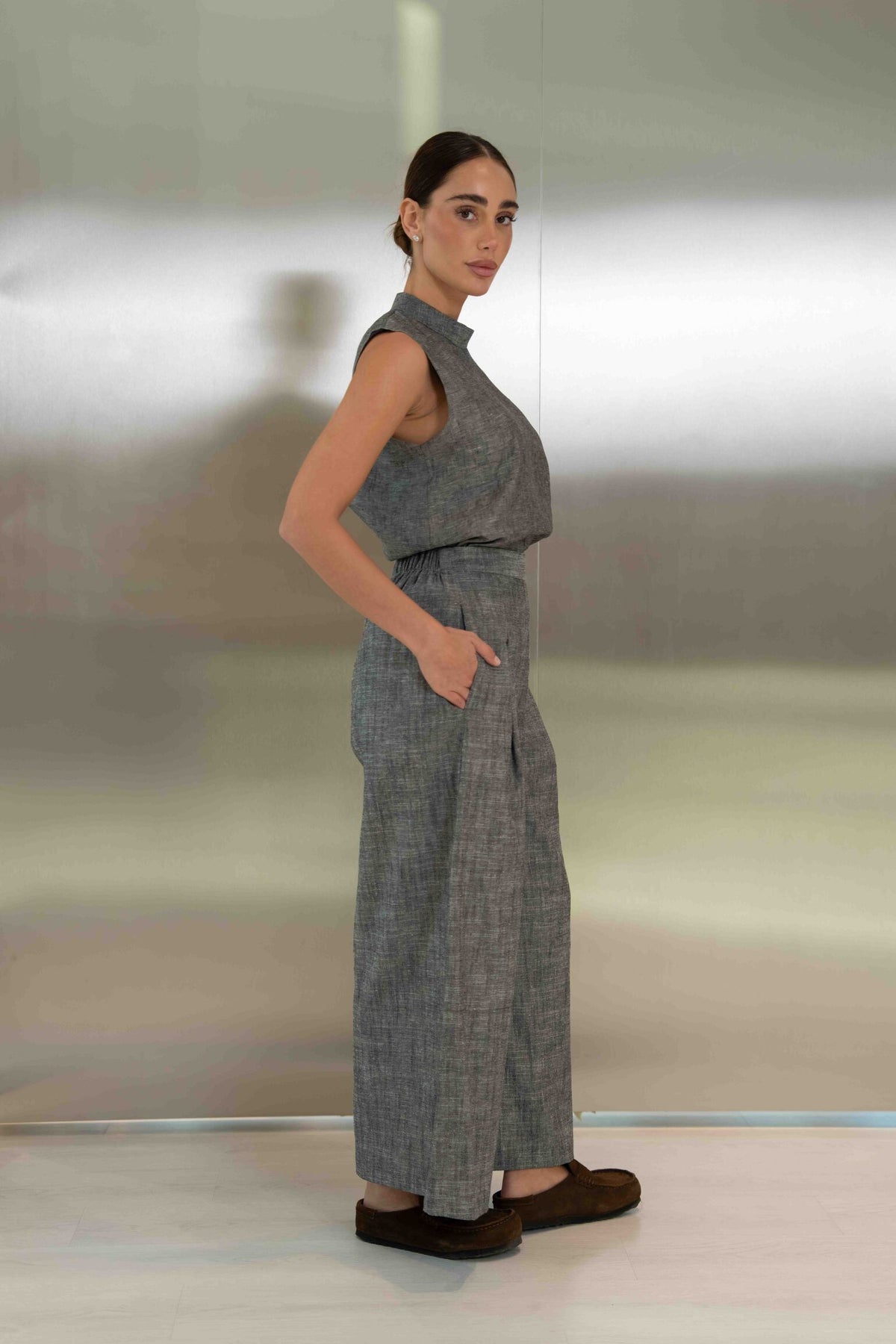 Grey Linen Set – 2057
