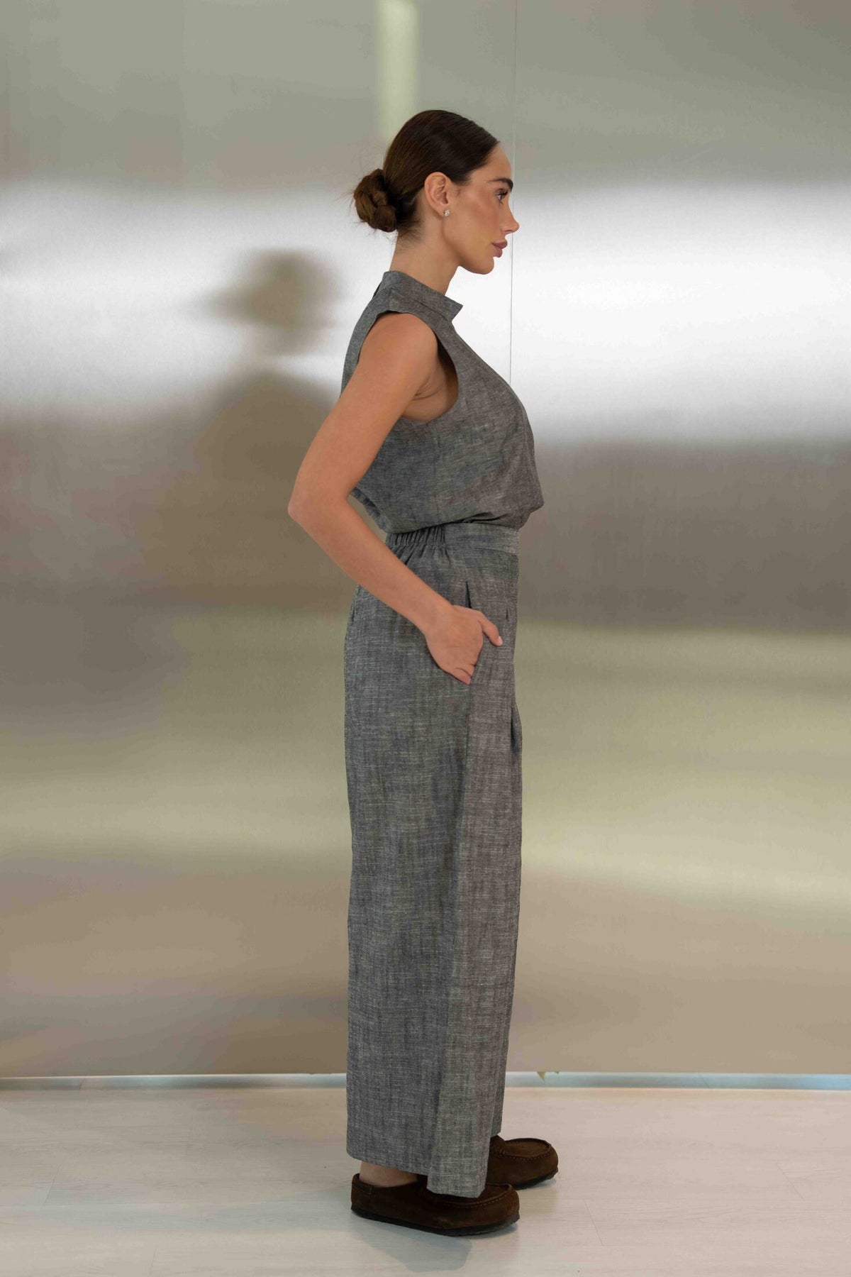 Grey Linen Set – 2057